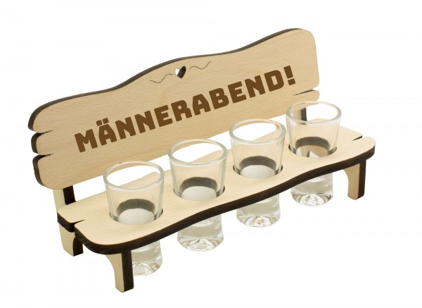 Schnapsbank - Shotbank mit 4 Gläser "Männerabend"