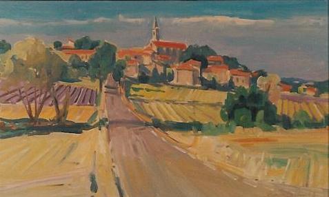 Barjac Provence Ölbild von Richard Wannenmacher 1978 45x28cm Nr.718