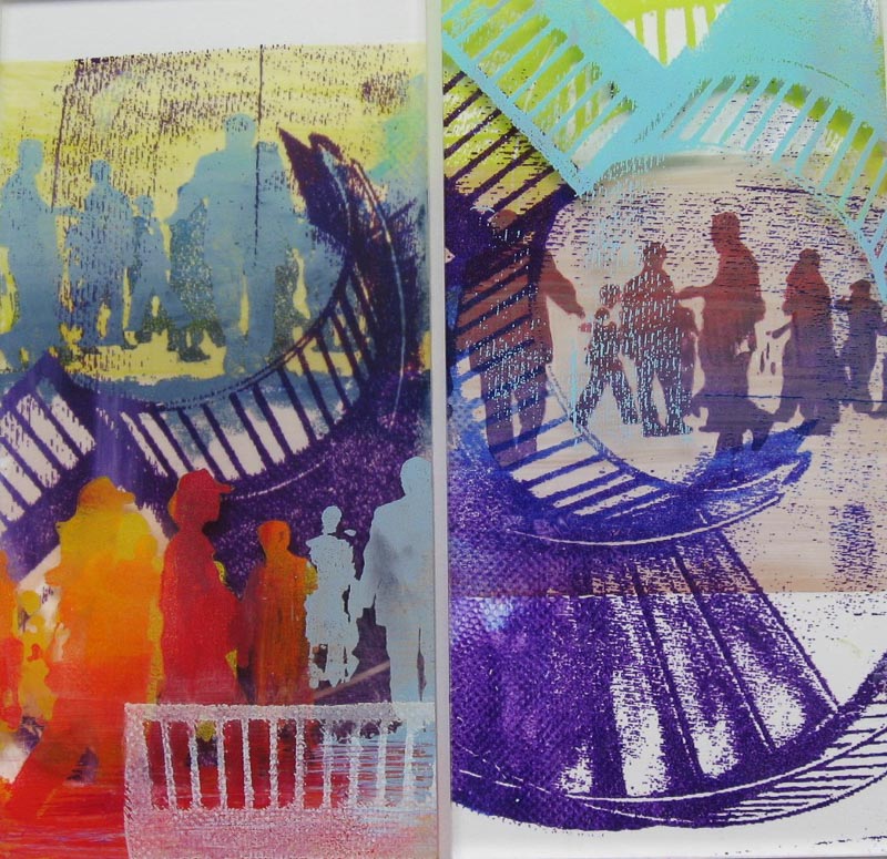 o.T. 2011 Acryl/Siebdruck auf Acrylglas zweiteilig je 30 x 15 cm