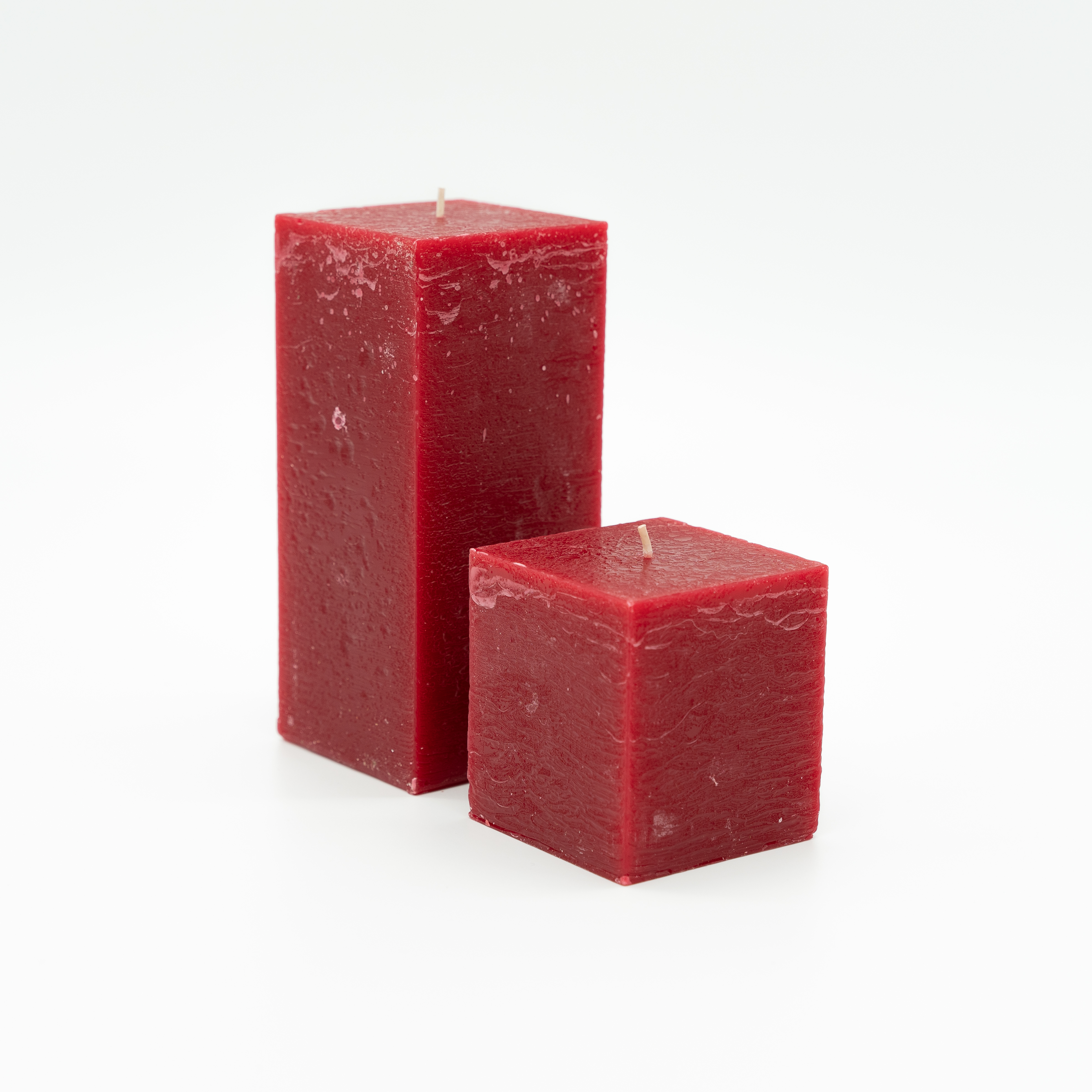 Würfel-/Quader-Kerzen rot, versch. Größen
