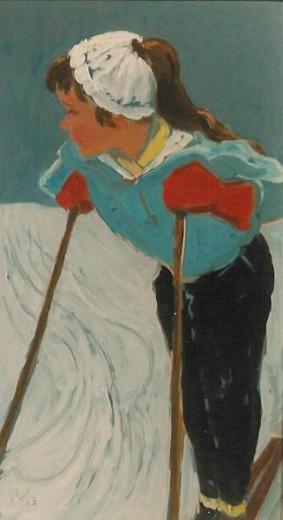 Margrit Sieber Ölbild von Richard Wannenmacher 1963 26x46cm Nr.803