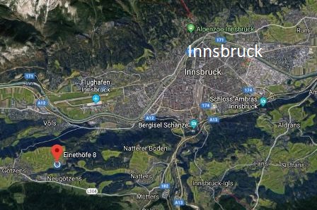 Lage des Apartments bei Innsbruck