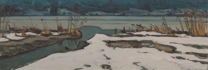 Am Greifensee Ölbild von Richard Wannenmacher 1980 48x36cm Nr.557