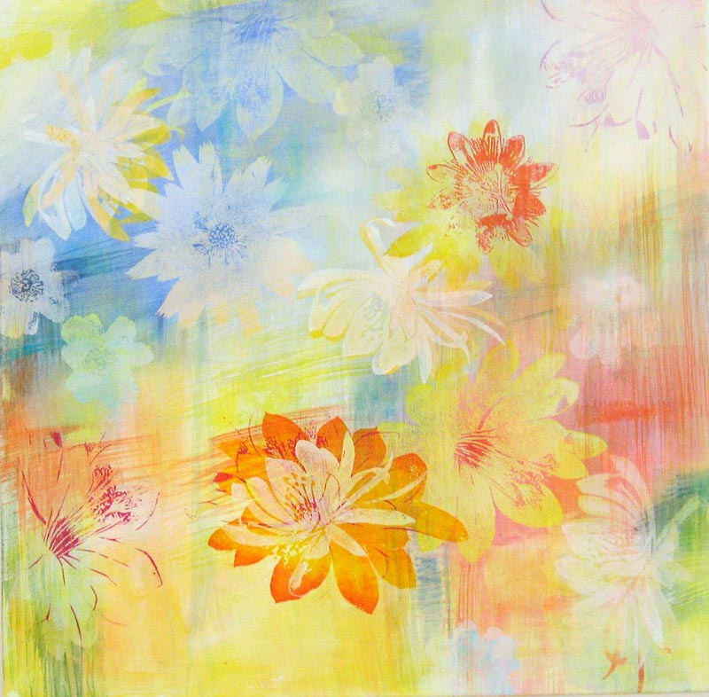 Sommerwind 2011 Acryl u. Siebdruck auf Leinwand 80 x 80 cm