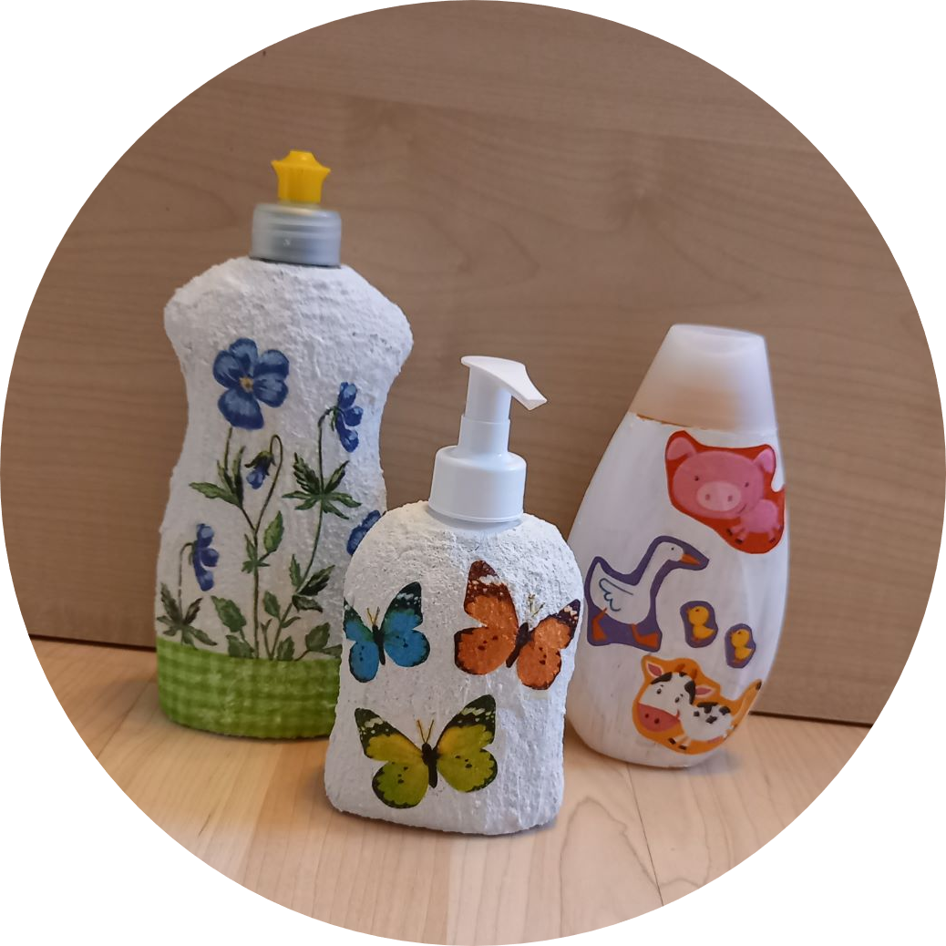 Dekorative Seifen, Abwaschmittel und Babyshampoo