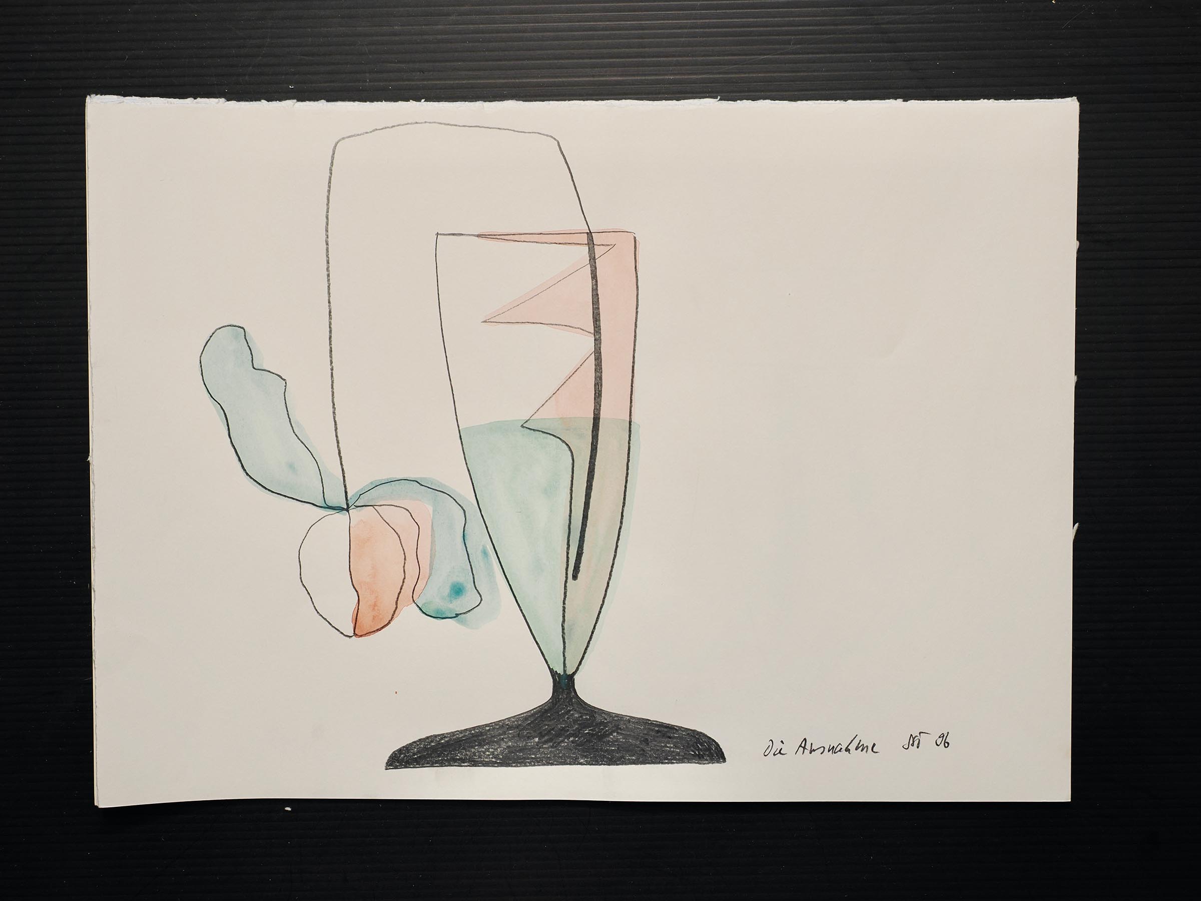 Aquarell, Tusche auf Papier. 25 x 35 cm.
