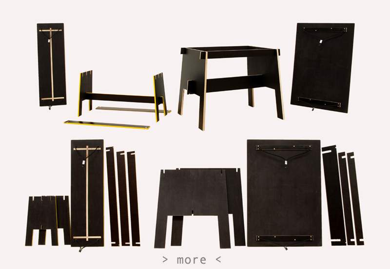 Zerleg- & Klappbare Tische & Bänke aus Siebdruckplatte Birke Werkzeugloser Auf- & Abbau