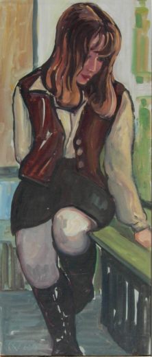 Margrit Gautschi Ölbild von Richard Wannenmacher 1969 25x56cm Nr.695