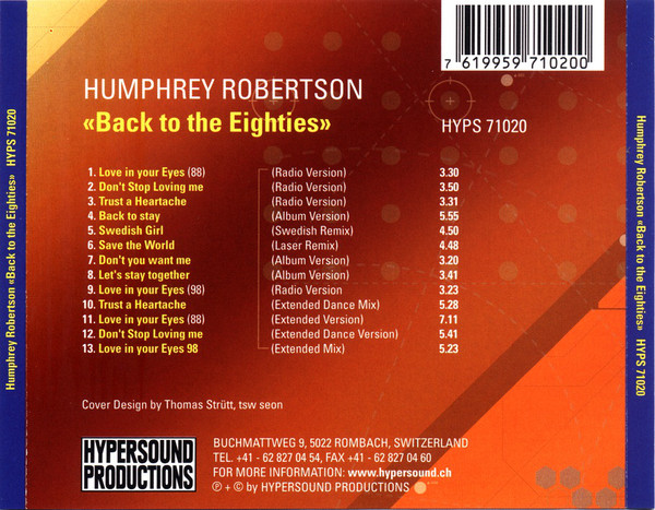Humphrey Robertson ‎– Back To The 80's