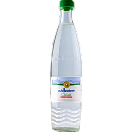 Getränke: Mineralwasser Adelbodner grün ltr. im Glas