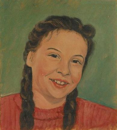 Vreni Schmucki Ölbild von Richard Wannenmacher 1945 18x20cm Nr.771
