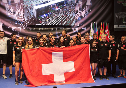 Spielerpräsentation der Schweizer Delegation