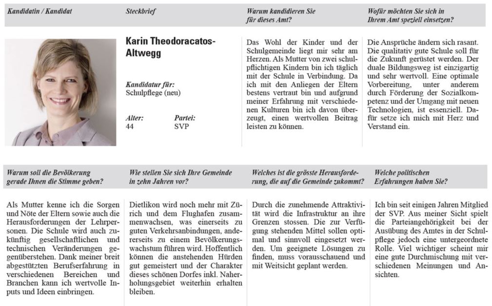 Interview mit Karin Theodoracatos-Altwegg