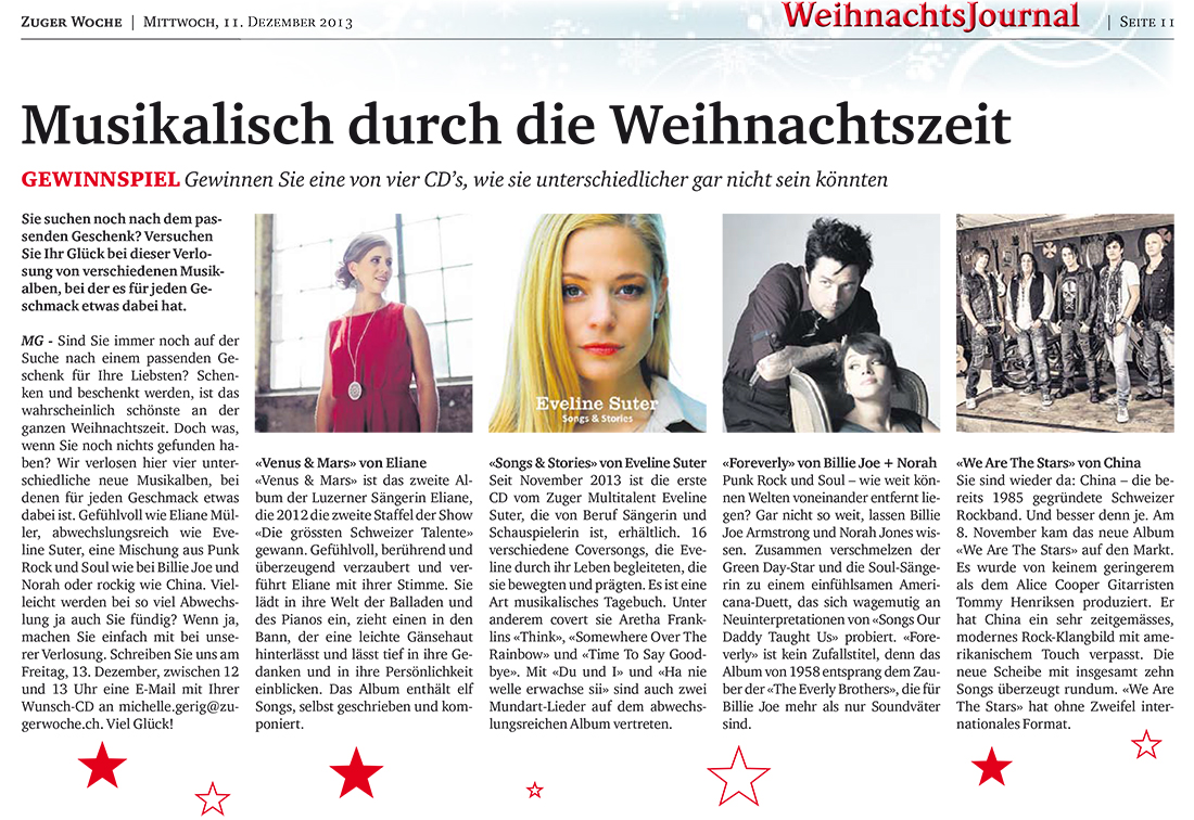 Zuger Zeitung / Dezember 2013