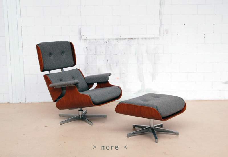 Lounge Chair nach Ray and Charles Eames  Sperrholz lackiert Nadelfilz