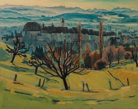 Herbst in Wil Ölbild von Richard Wannenmacher 1974 40x50cm Nr.414