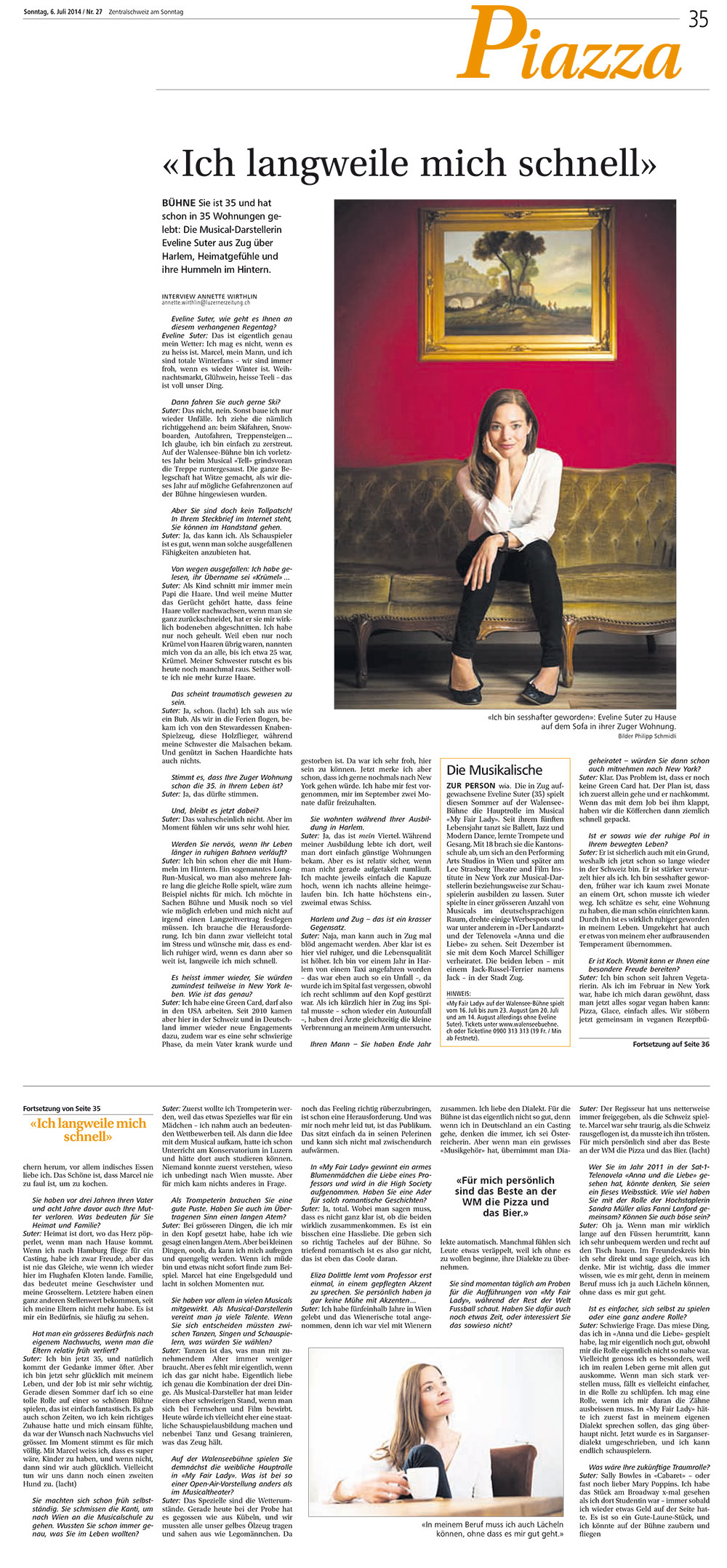 Neue Luzerner Zeitung / Juli 2014