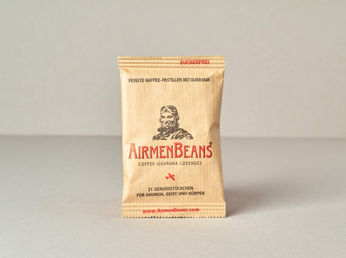 AirmenBeans 1 Karton (24 Beutel) Kaffee Pastillen mit Koffein und Guarana