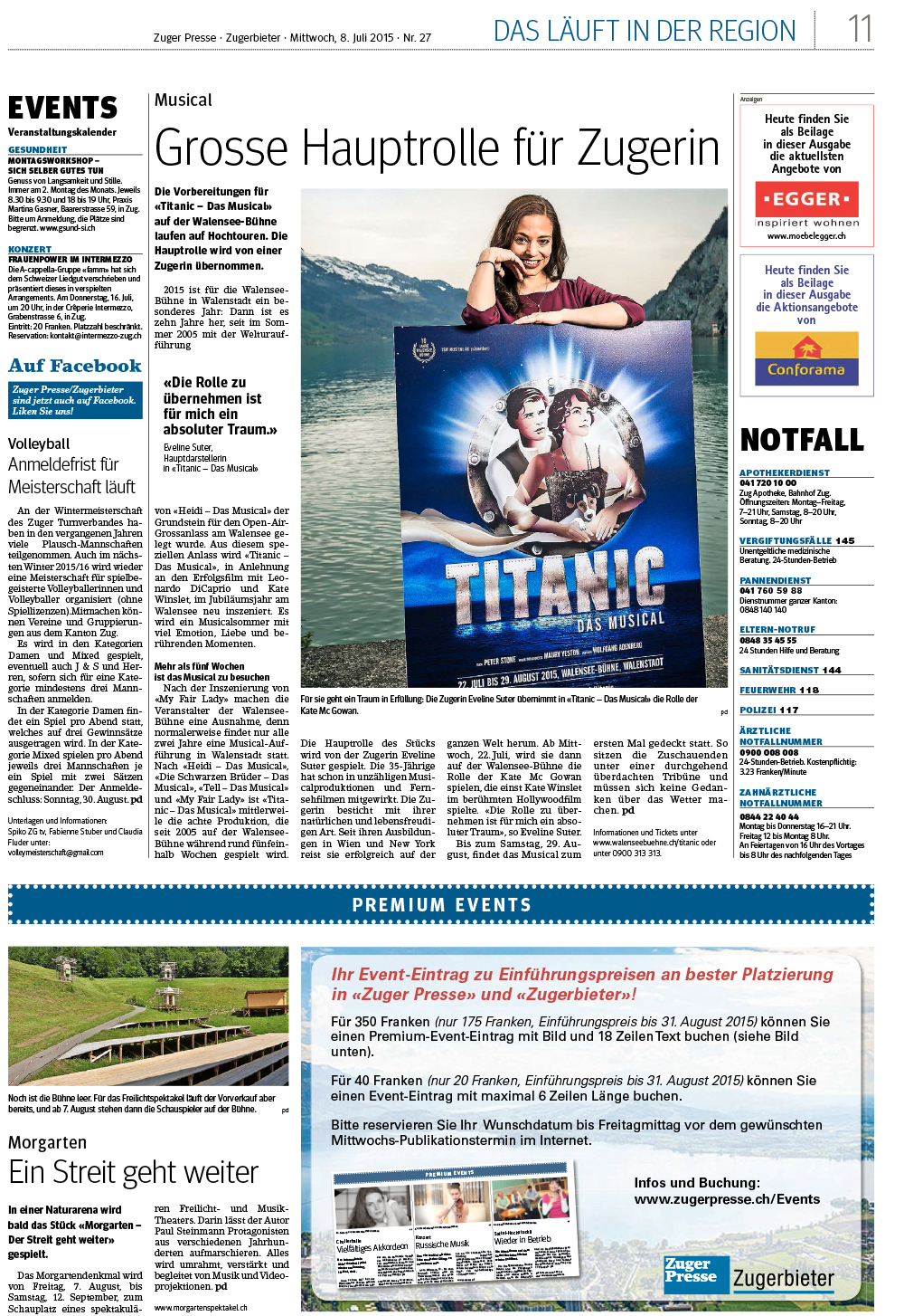 Zuger Presse / Juli 2015