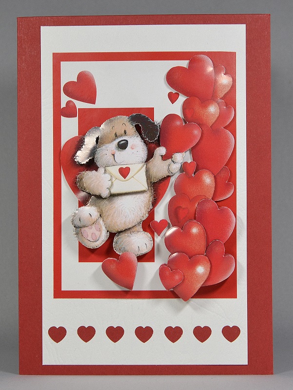 Valentinskarte mit Hundemotiv