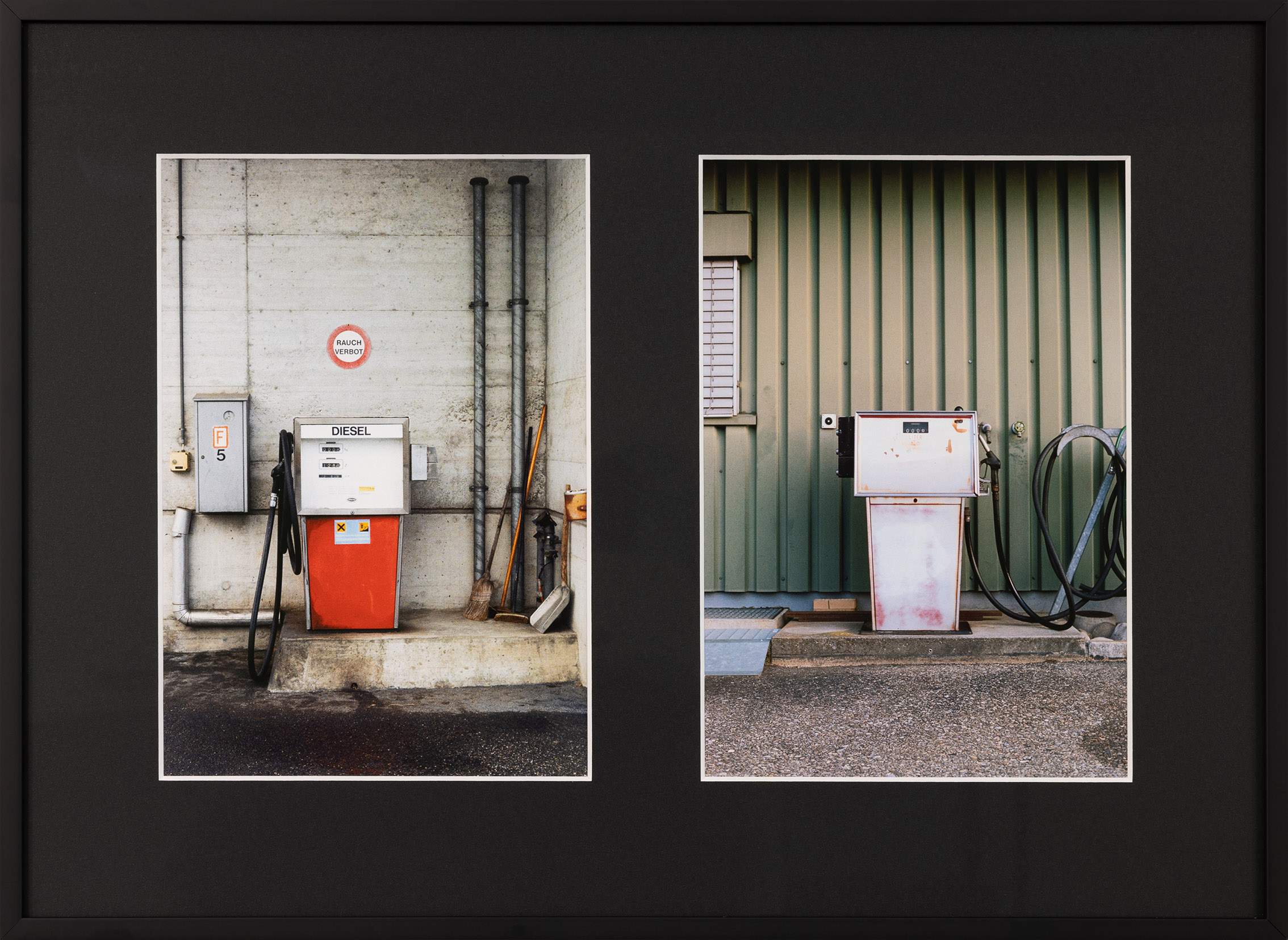 Petrol Station I & II - 55 x 40 cm, framed