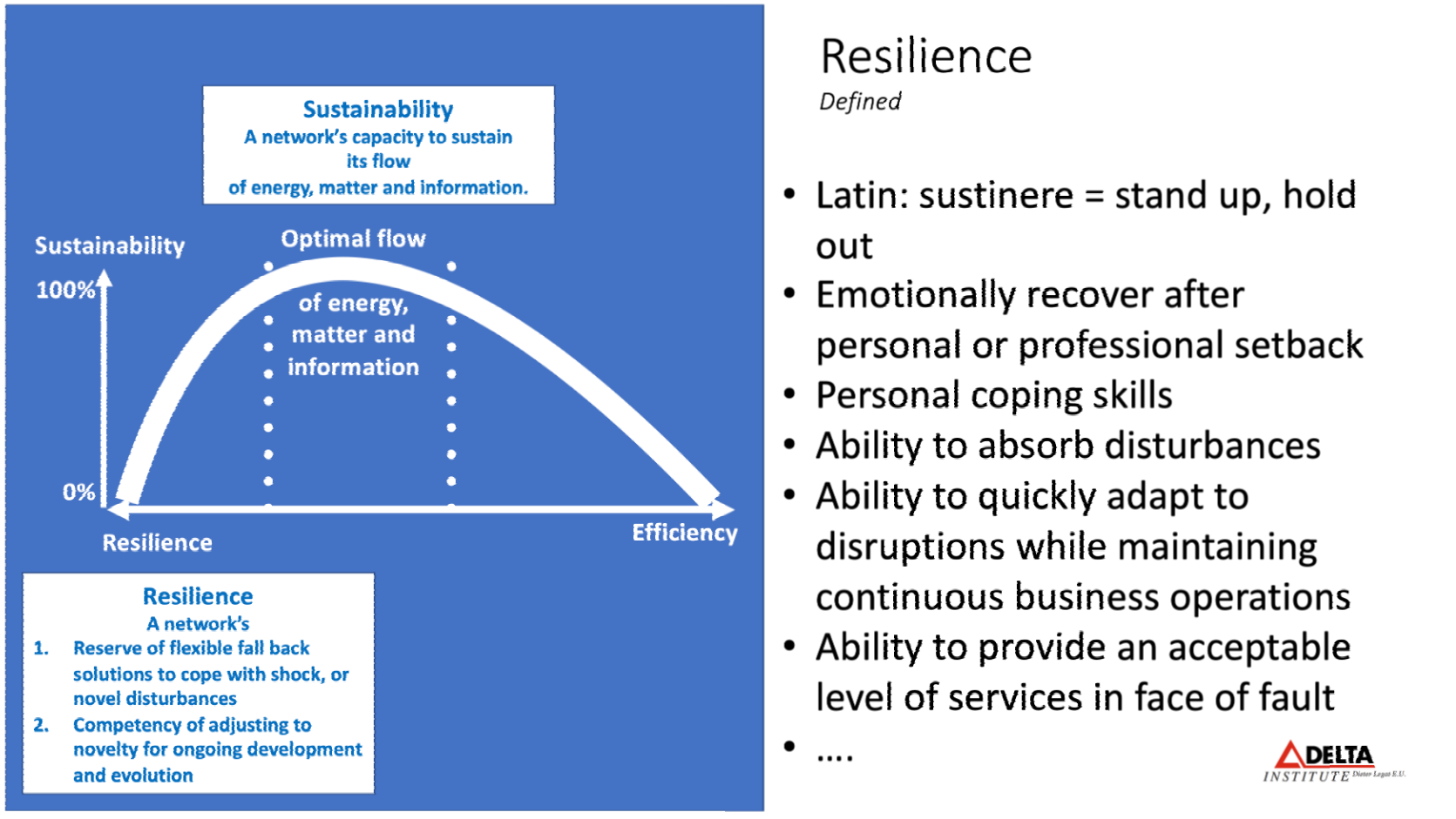 The Law of Sustainability by Lietaer - What is Resilience?