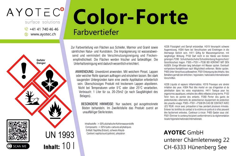 Color Forte | Zur Farbvertiefung, Flächen werden frischer und farbkräftiger (wasserabweisend & vermindert Flecken).