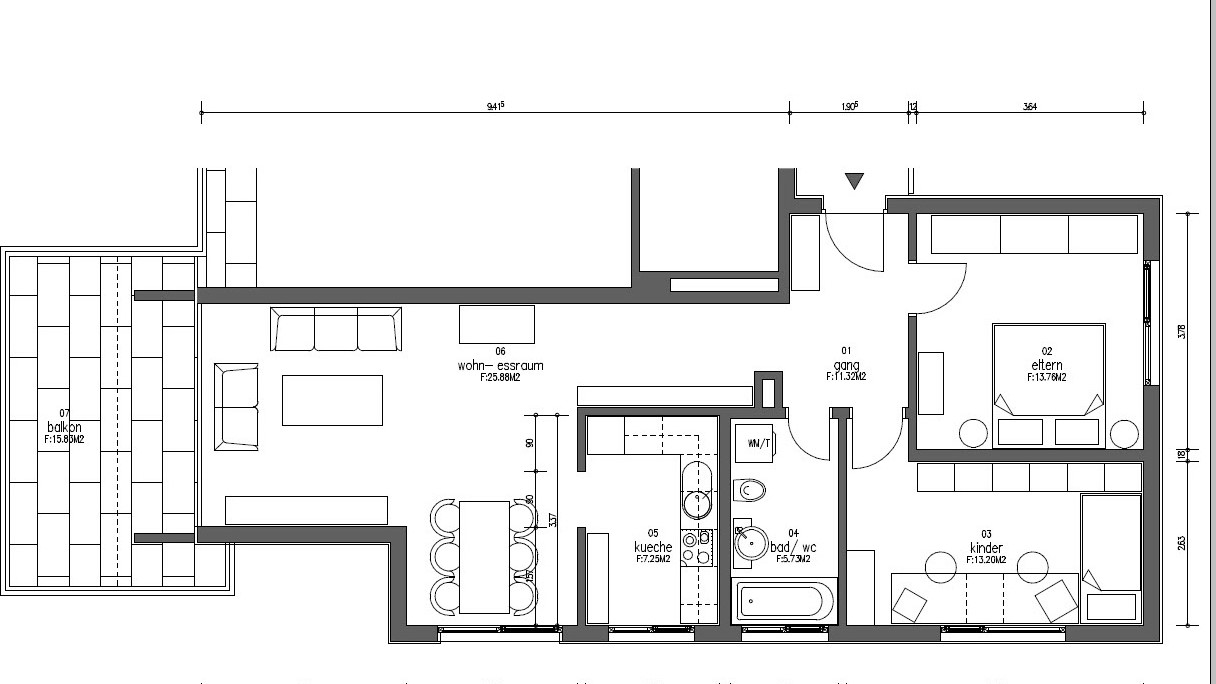 Plan einer Wohnung
