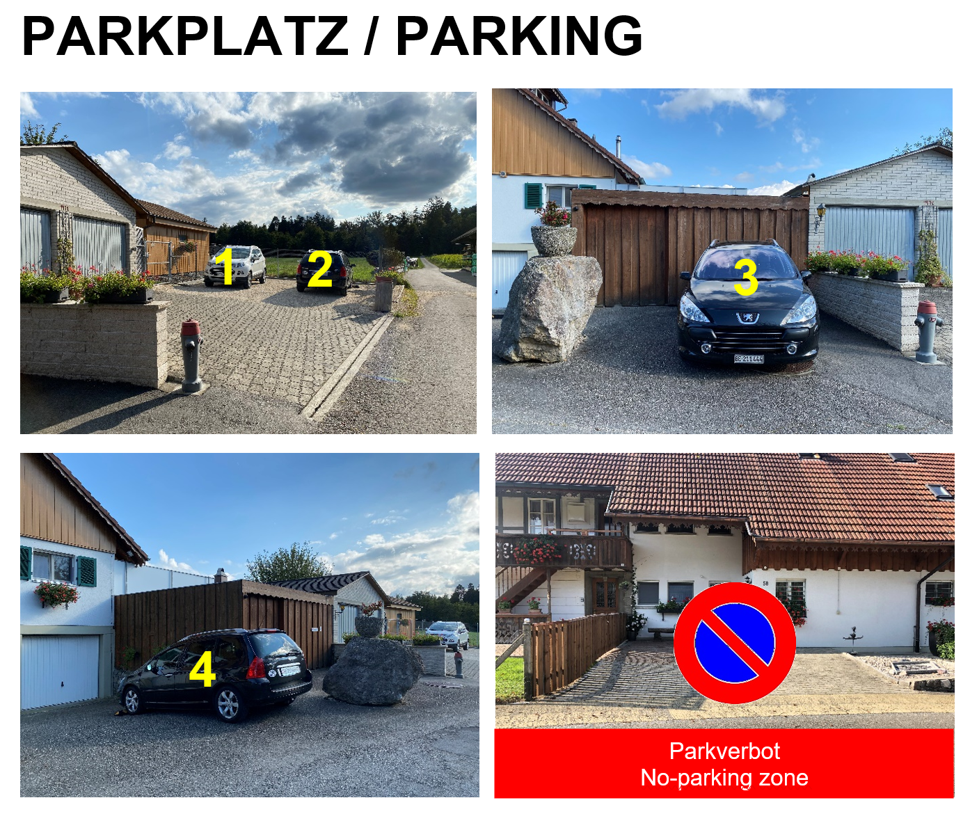 Parkplatz, pro Wohnung 1 zugewiesener Parkplatz