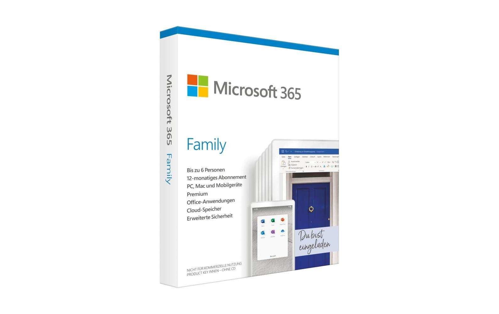 Microsoft Office 365 Family Box, 6 User, Deutsch