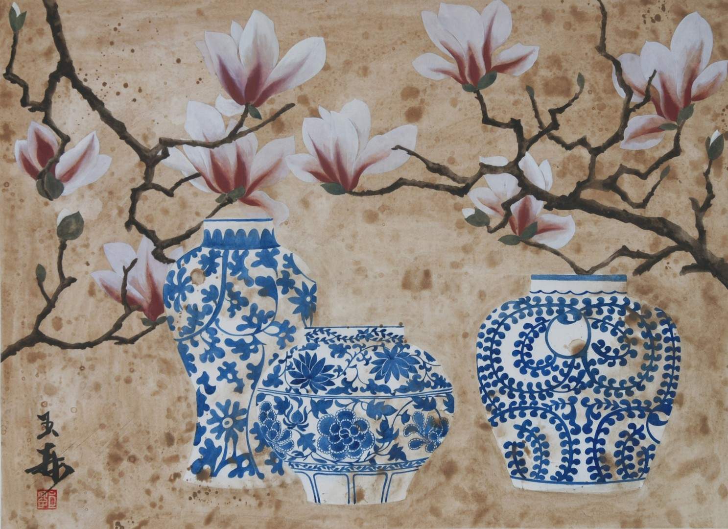 Tusche und Farben auf Reispapier 60x80 cm 2012 Preis auf Anfrage