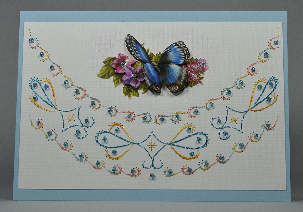 Schmetterlingskarte mit Glasperlen