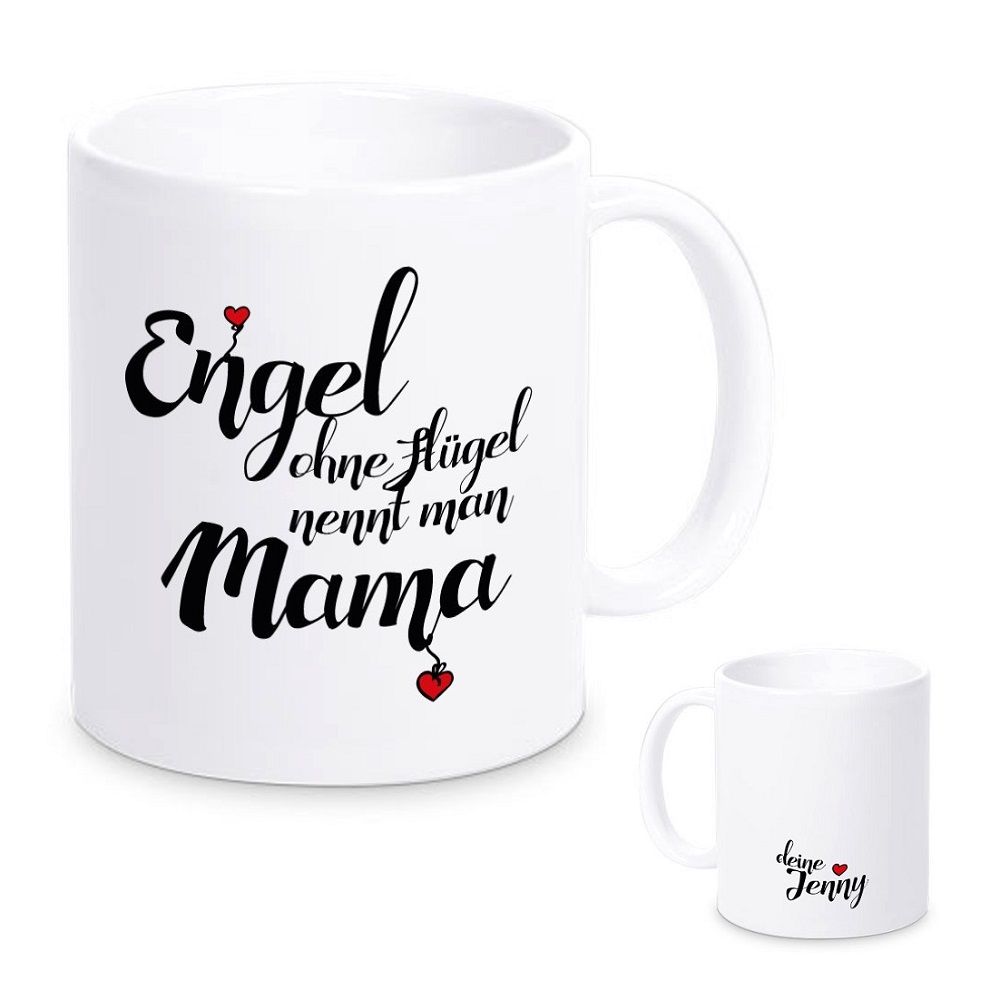 Tasse "Engel ohne Flügel nennt man Mama" personalisierbar mit Ihrem Namen