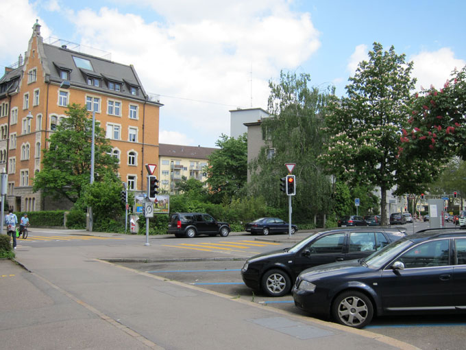 Kreuzung Werdstrasse-Weststrasse im Jahr 2010