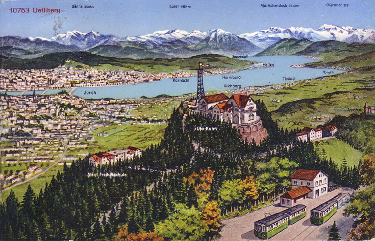 Postkarte von Uetliberg-Kulm, um 1930
