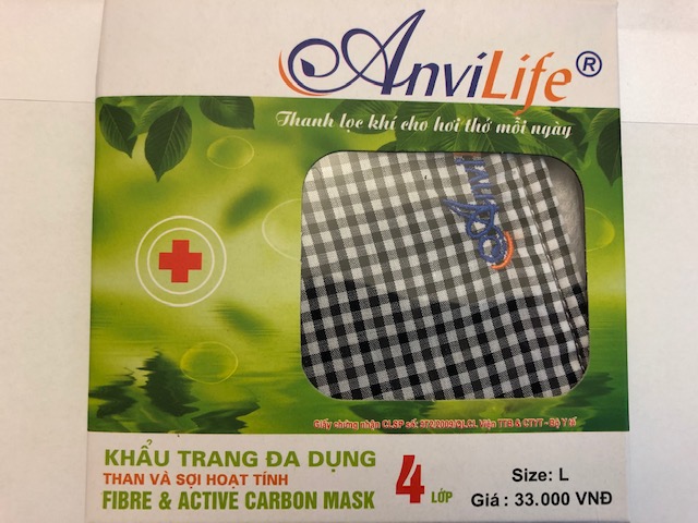 Schutzmaske 4-lagig mit Aktivkohlefilter von AnviLife Vietnam