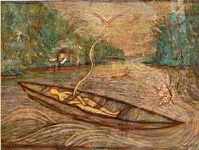 Das Boot, 2008, Tinte und Gouache auf Papier, 70 x 100 cm