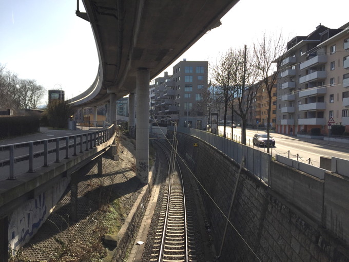 Sihlhölzli 2019 mit Trassee Bahnhof Wiedikon-Bahnhof Giesshübel