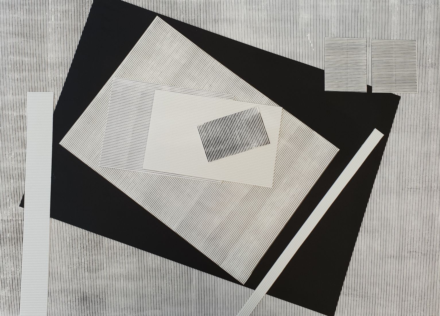 Papier, Wellpappe / Linolfarbe, 70 x 50 cm | Paper, Corrugated Board / Lino Paint, 27,6 x 19,7 inch