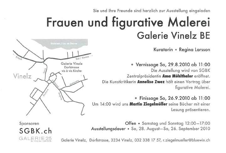 Galerie Vinelz | Einladungskarte Rückseite