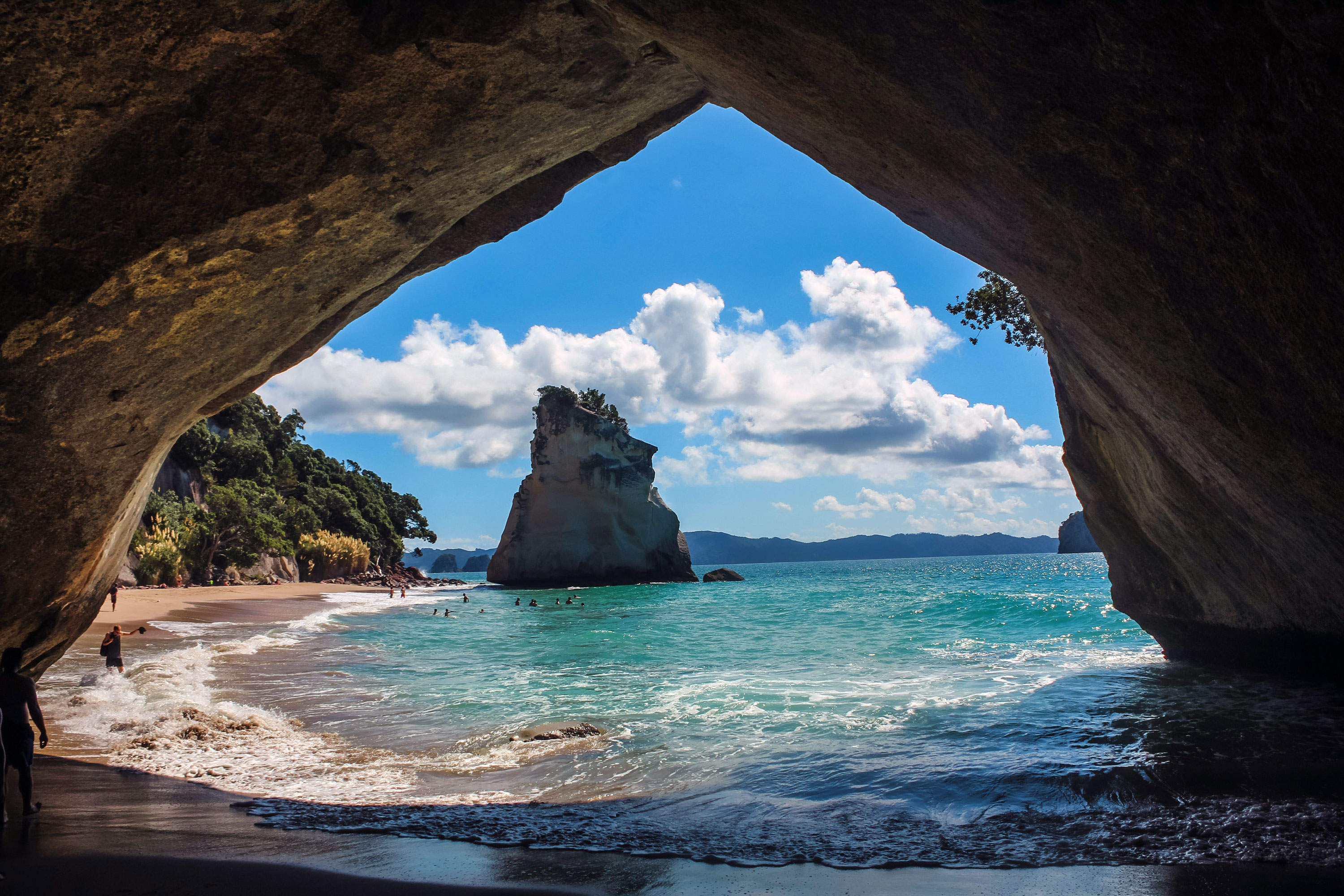 Hot Water Beach und Cathedral Cove