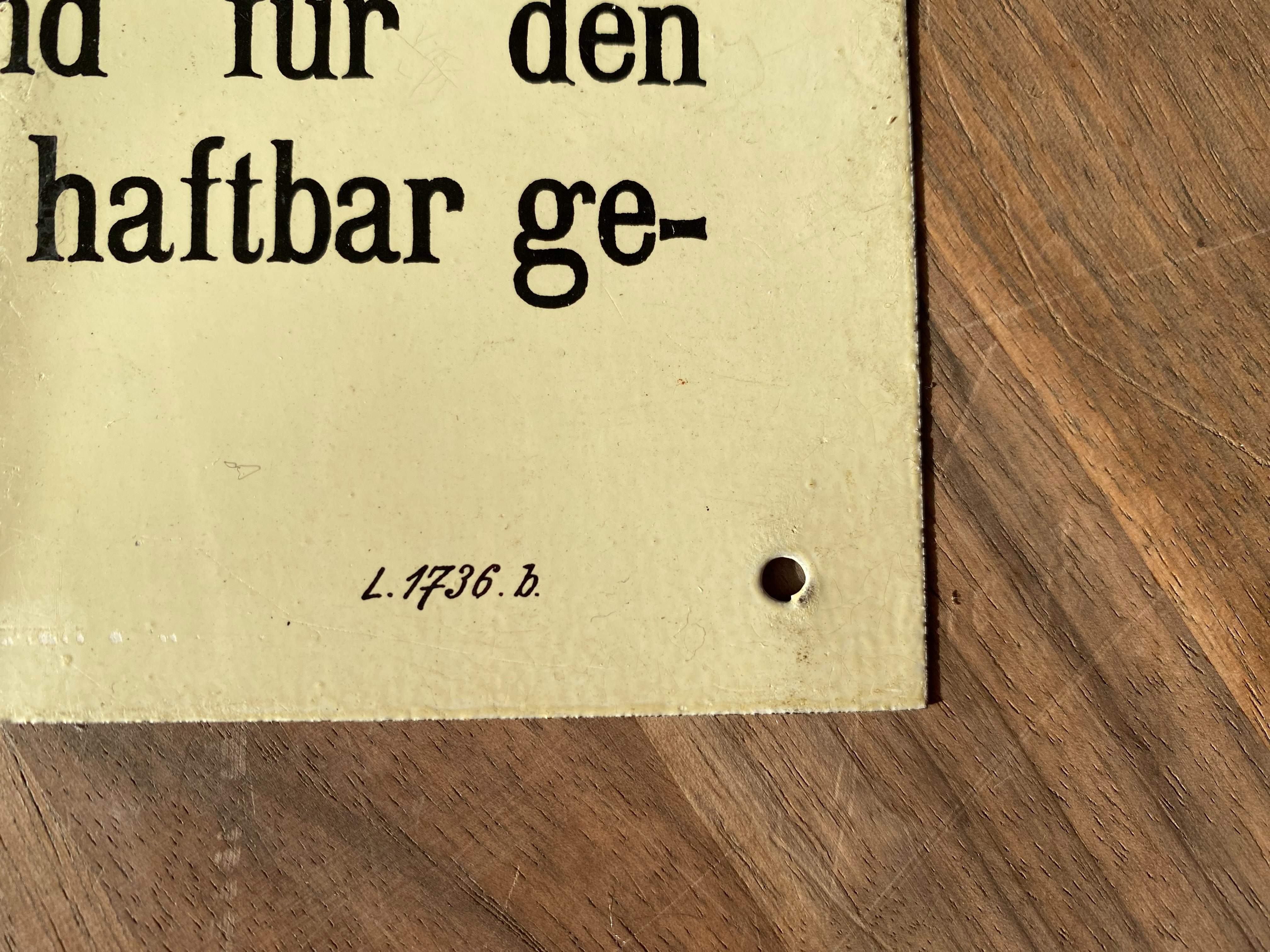 Antikes Blechschild Hochspannung um ca. 1920