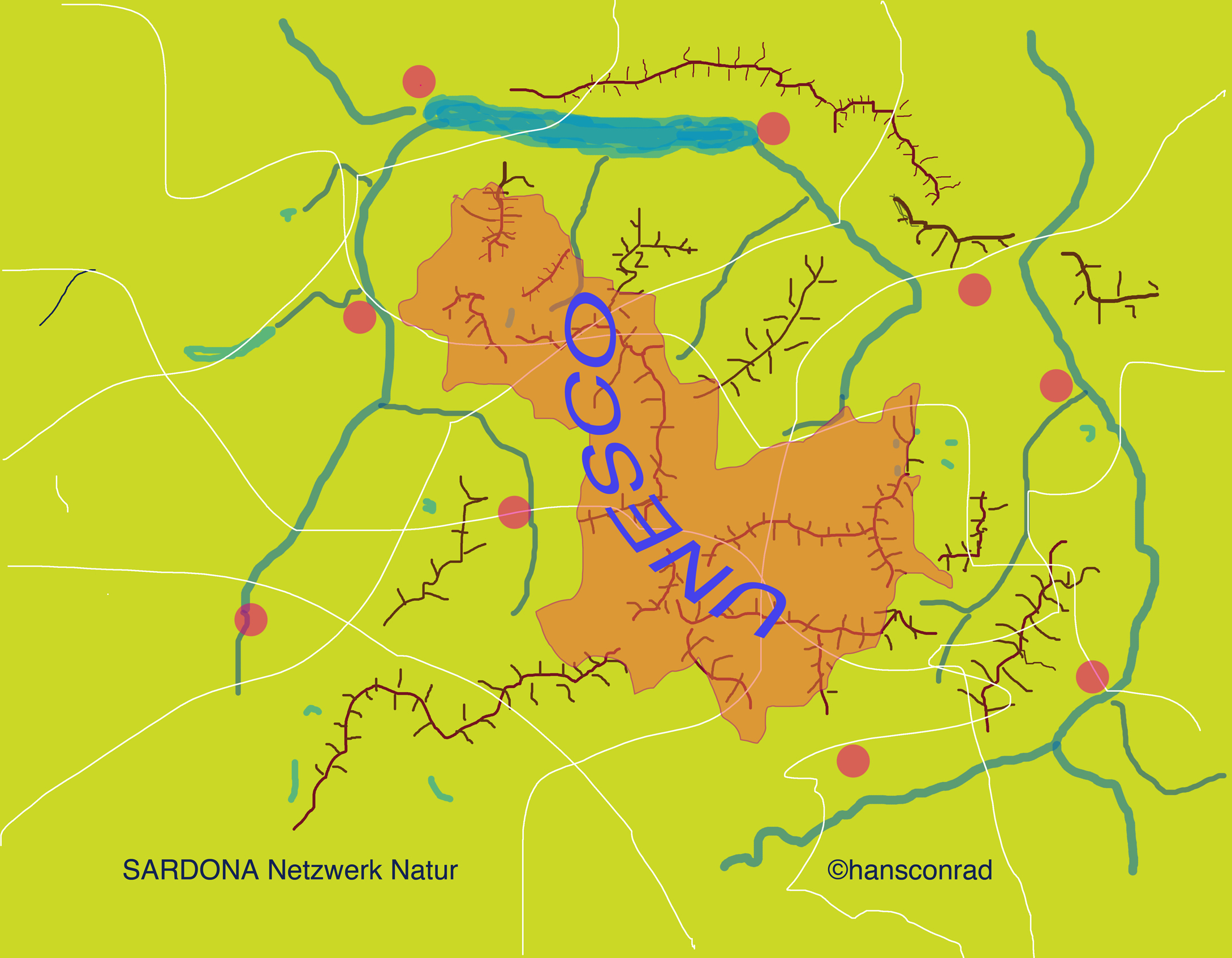 Ungefähres Gebiet des UNESCO Naturwelterbes Tektonikarena Sardona