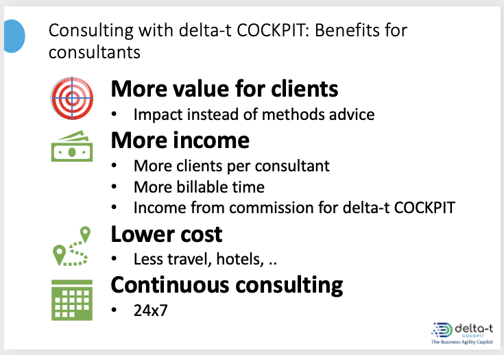 Consulting with delta-t COCKPIT: Benefits for consultants