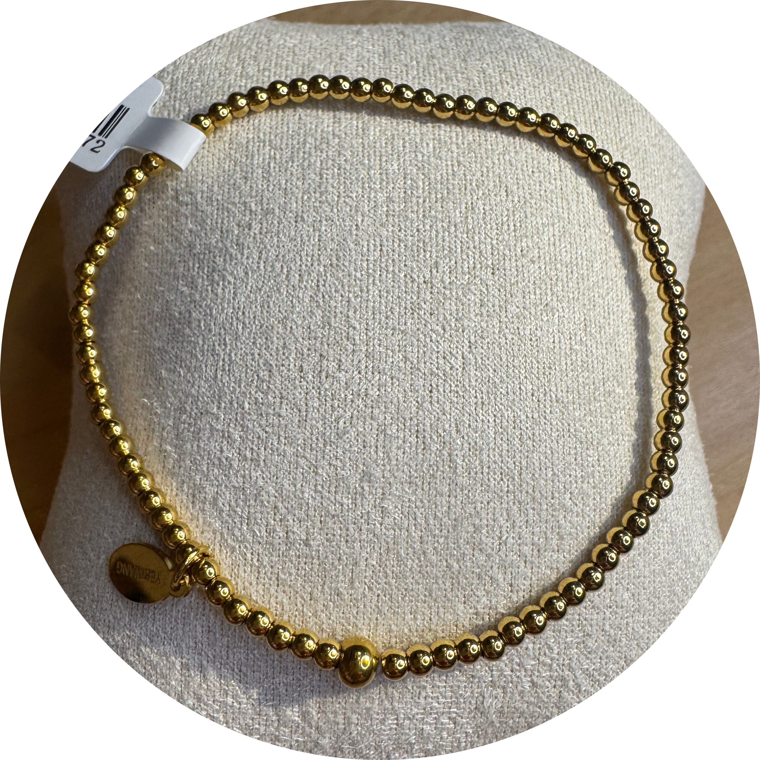 Armband mit Edelstahl Perlen - Gold - 2mm