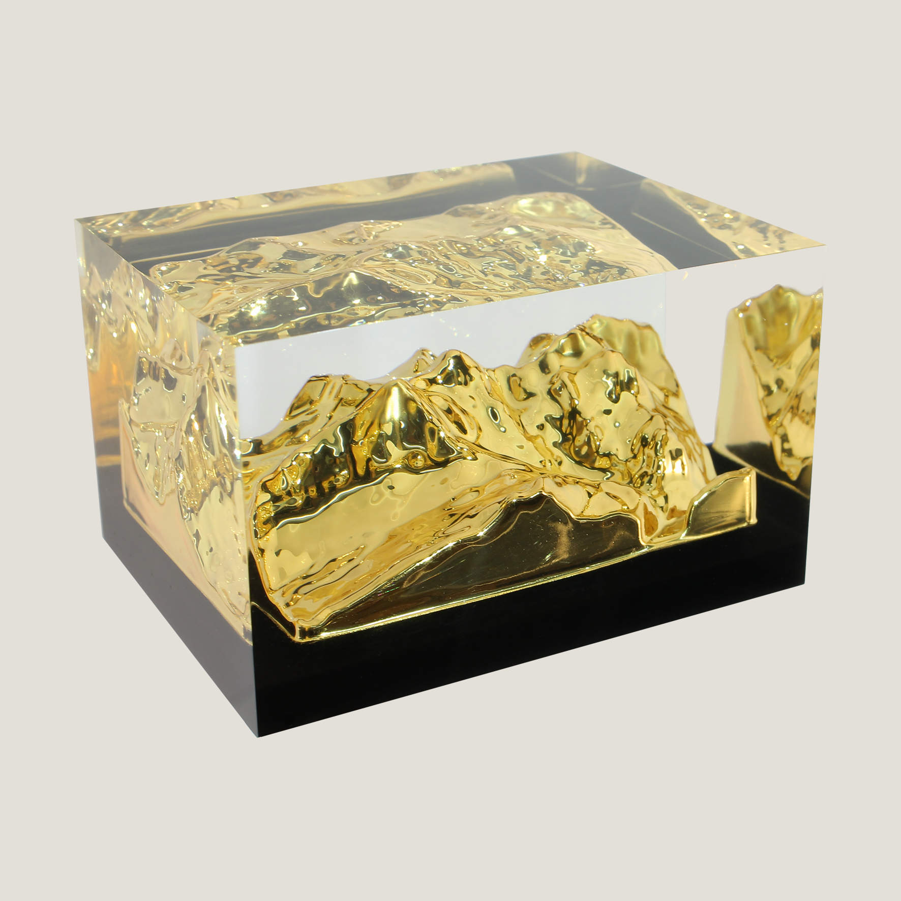 Eiger-Mönch-Jungfrau midi,  24k vergoldetes 3D Bergmodell SMARKS® M1