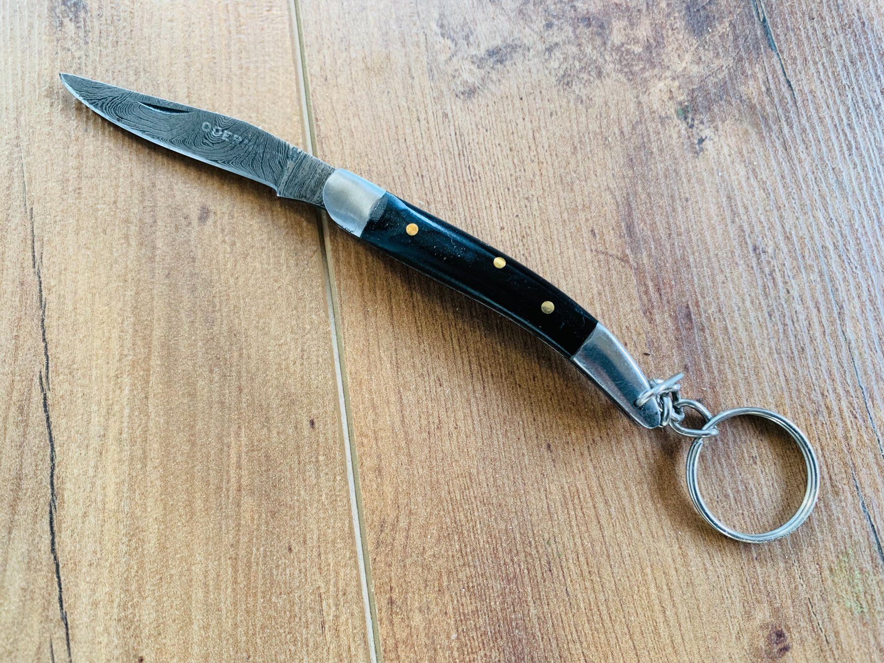 Damast Messer Klappmesser 13cm ODERMATT No. 01