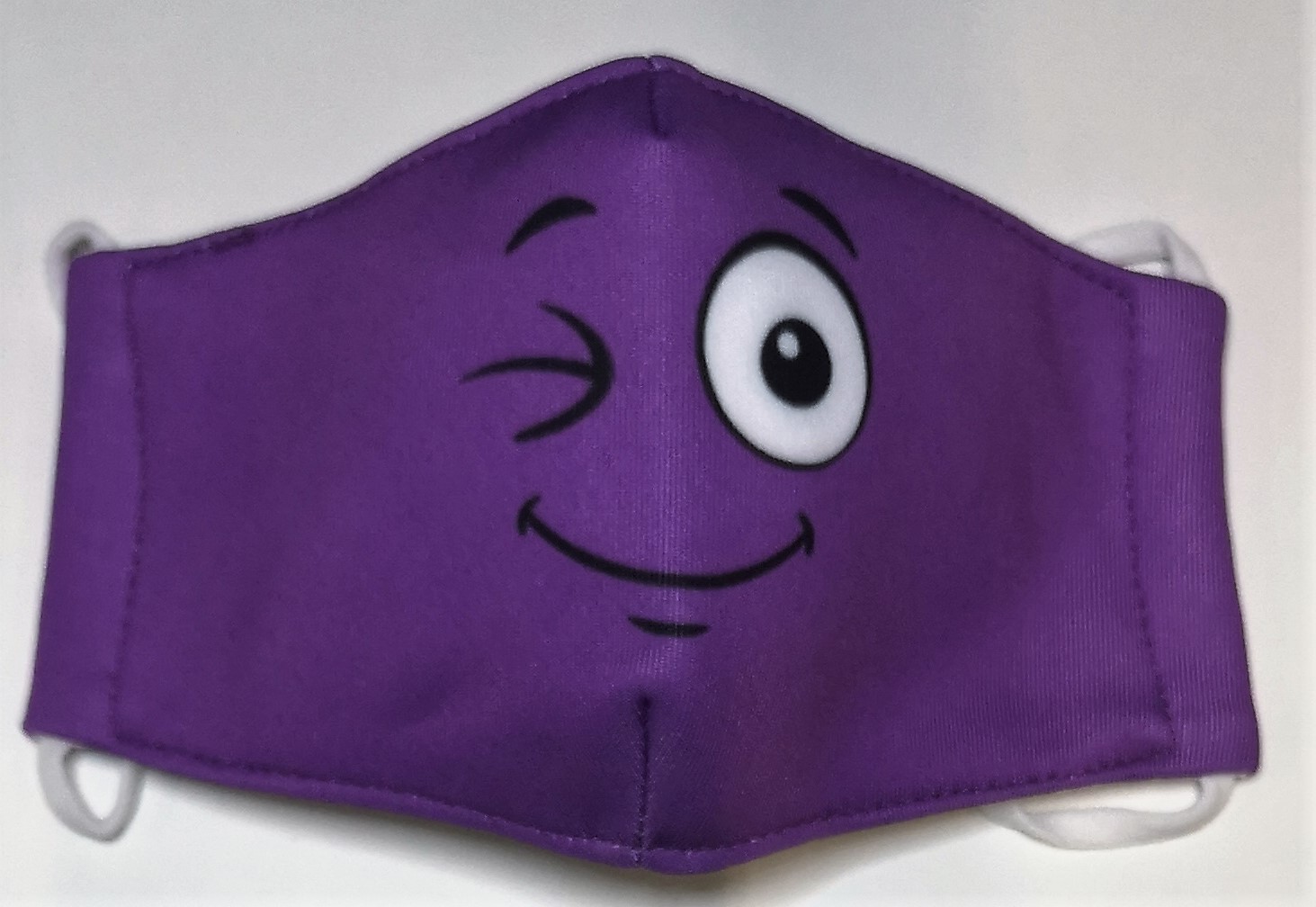 VaSano Stoffmaske waschbar Kind Smiley violett