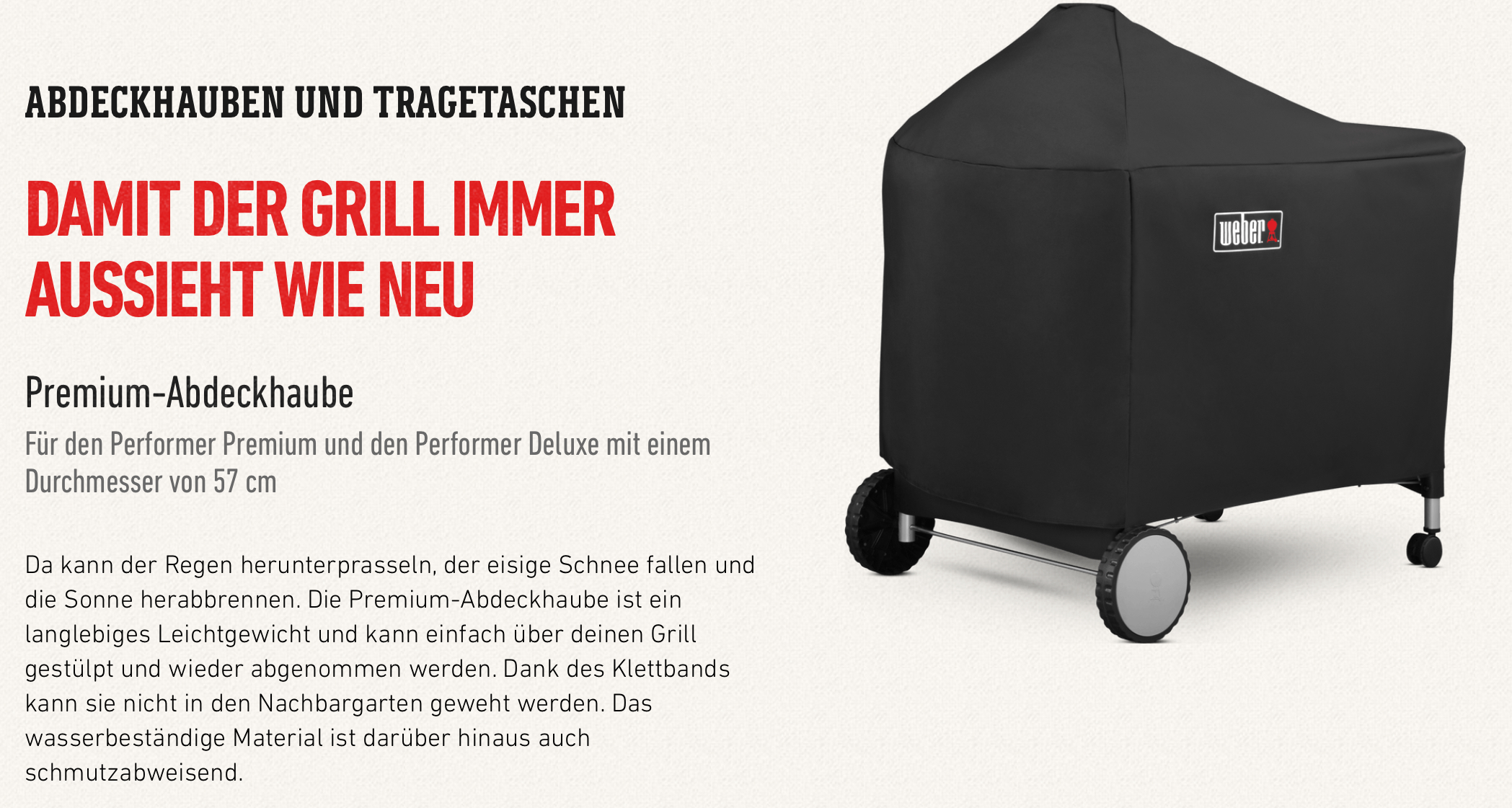 Weber Premium Abdeckhaube für Performer Premium GBS und Performer Deluxe GBS
