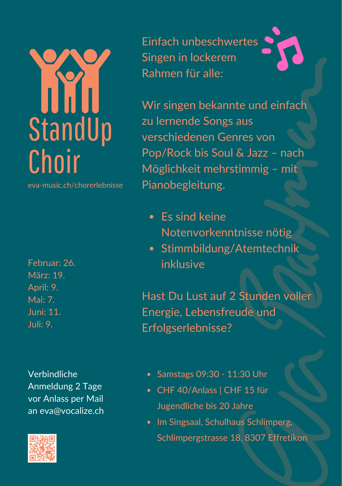 StandUp Choir Flyer 1. Halbjahr 2022